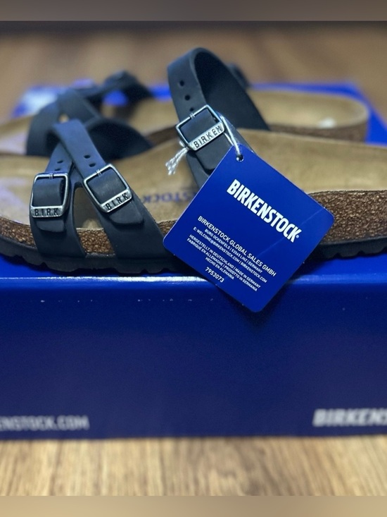 Birkenstock Shoes - Birkenstock 💅 Franca Black Oiled Leather Buckle Sandals Slides Wmns 37 38 39 40